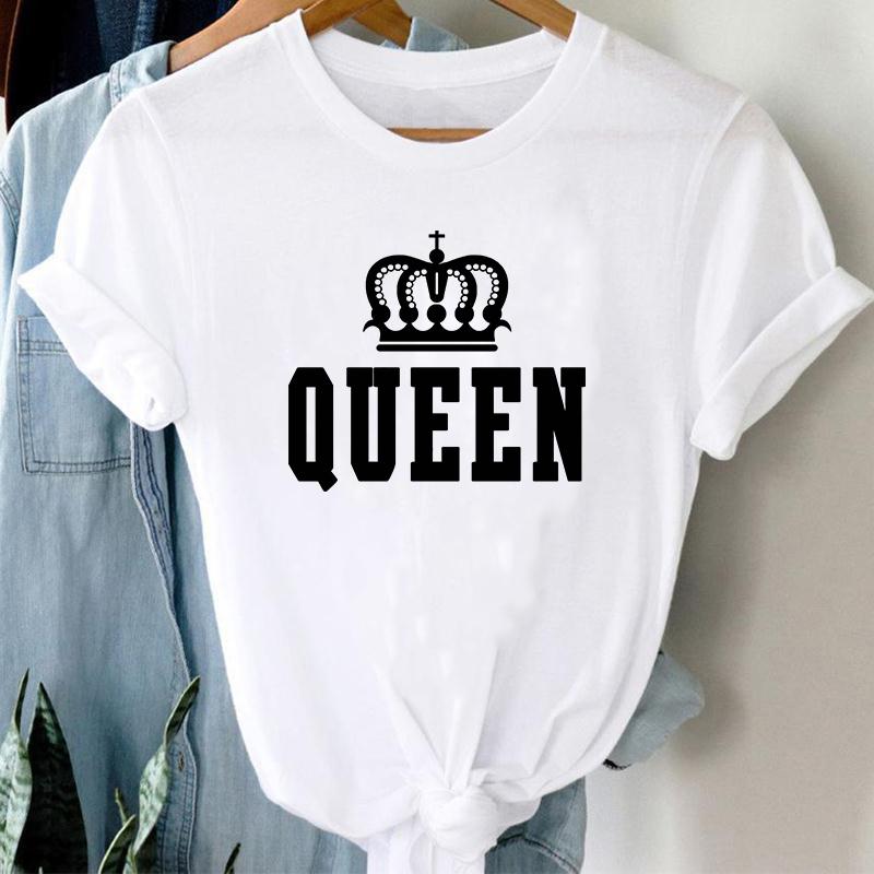 

100% хлопок летняя женская футболка с коротким рукавом узор принт повседневная круглая горловина парная футболка XXXXXL