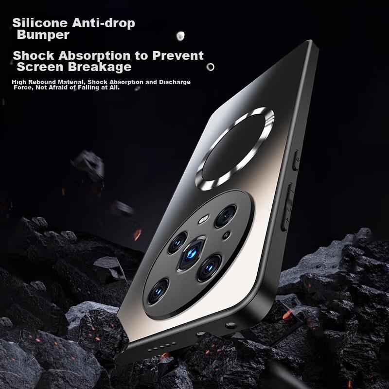 Custodia per Telefono per Honor Magic4 Pro, Cover Protettiva per Magic4 Pro con Ricarica Magnetica, Custodia Ultra-Sottile Satinata a Protezione Totale Anti-Caduta, Blu Zaffiro