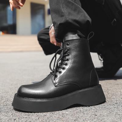 Martin Boots Men'S Platform High-Top Leather Shoes New Leather Boots British Retro Locomotive Boots 23411-J