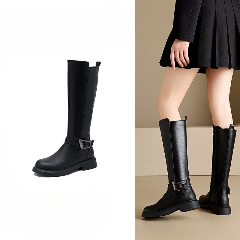Autumn and Winter Shoes Women's Shoes Versatile Boots Slimming Long Boots Thick-soled Women's Boots