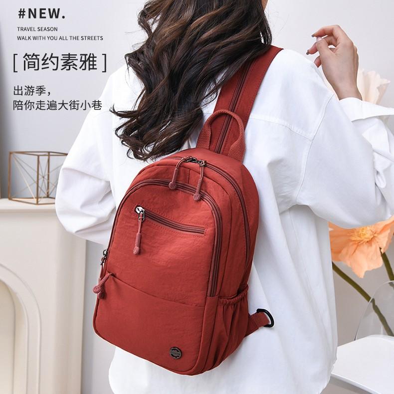 Schoolbag Japan and Korea Lightweight Casual Small Backpack Women's Daily Commuter Solid Color Women's Backpack Fashion Versatile Shoulder Crossbody