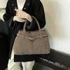 Retro premium women's bag 2025 new large-capacity suede tote bag simple commuter handbag