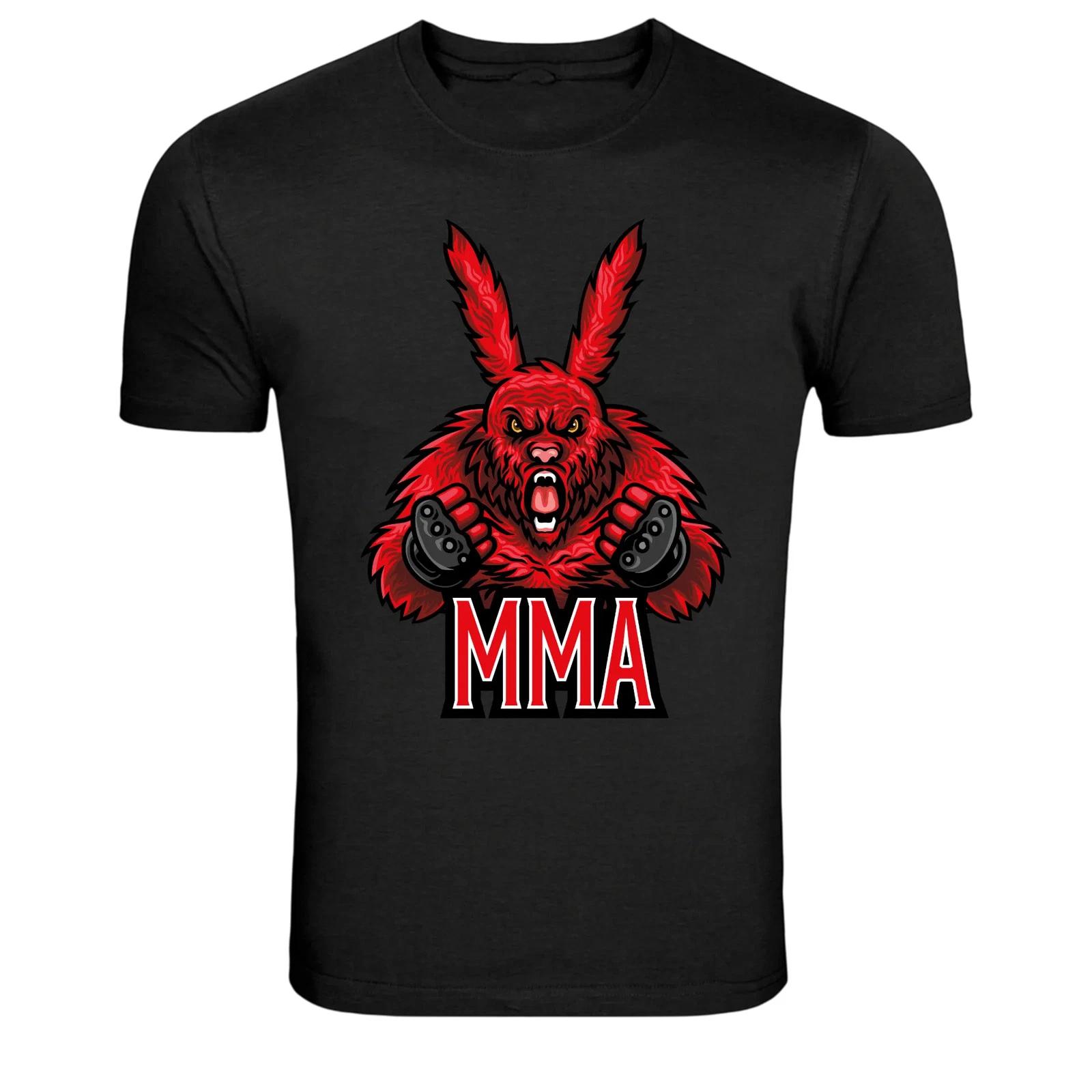 Графическая футболка MMA «Злой кролик-боец» Футболка для боевых видов спорта 4XL