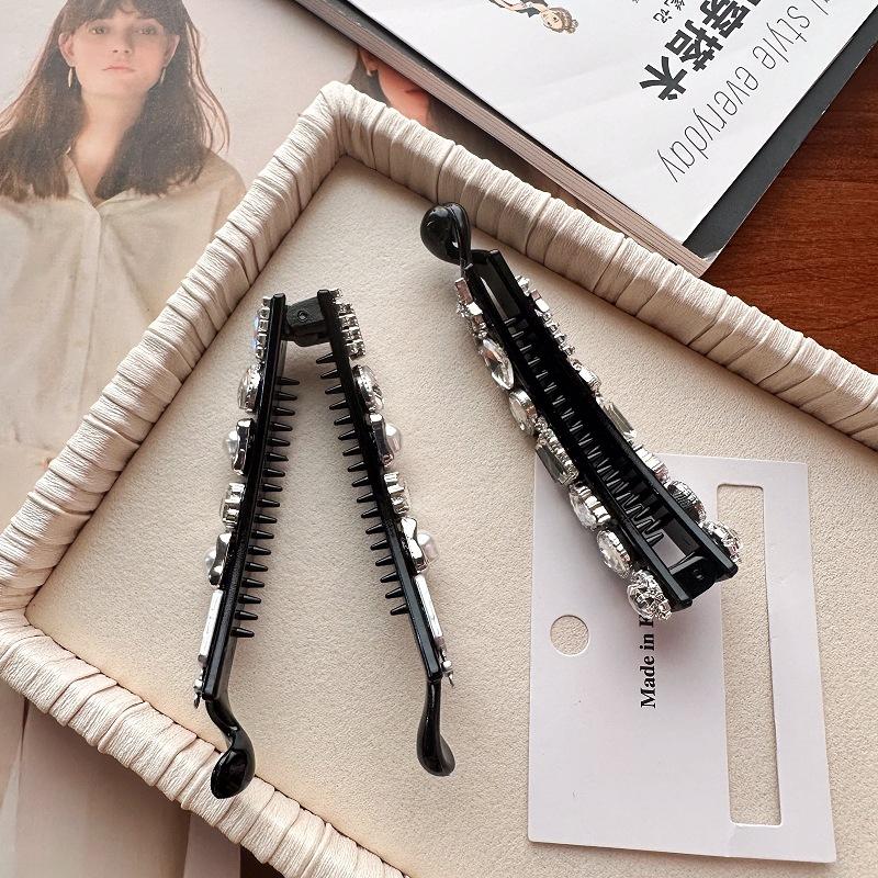 Kamelia Pionowy Klips Klips Bananowy Koreańskie Nowe Akcesoria do Włosów Premium Cyrkonia Klips do Kucyka Spinka do Włosów Elegancka Spinka do Włosów