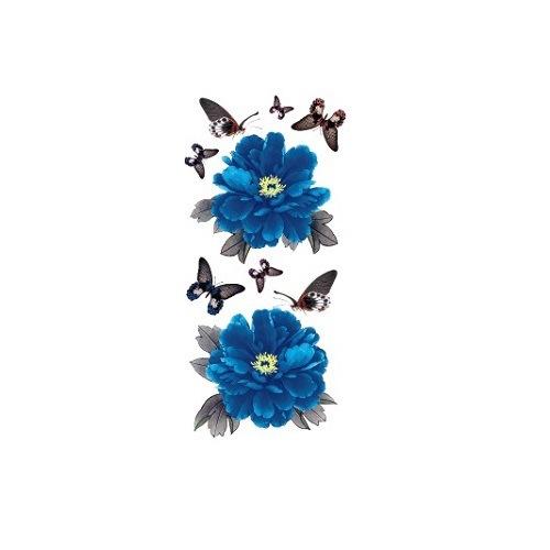 

Водонепроницаемая наклейка для татуировки Красочные цветы Бабочка Студийная фотография Фото Моделирование Набор для татуировки Татуировка 90*190MM