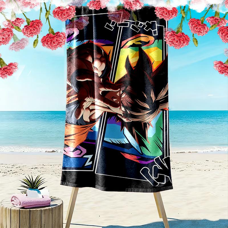 Dragon Ball Aufdruck Strandtuch, Großes Weiches Schnelltrocknendes Handtuch für Strand Camping Schwimmen
