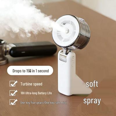 5-Speed Mini Portable Handheld Fan with Humidifying Spray for Office & Outdoor Use