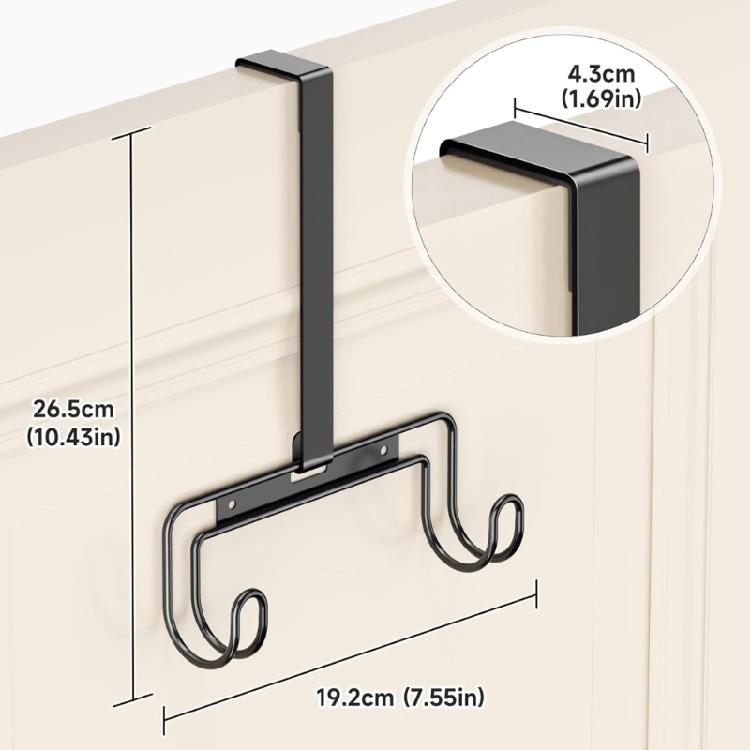 Bügeltischhalter Türhaken Edelstahl Über die Tür Hängender Haken für Hüte Handtücher Platzsparend Wandmontage Organizer