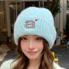 Sweet Cute Soft Waxy Knitted Hat Autumn and Winter Big Letter Ear Protection Wool Hat Simple Versatile Cold Hat Pullover Hat