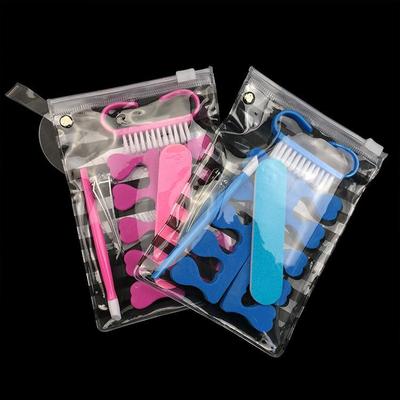 6-Piece Manicure Tool Set: Nail File, Finger Separator, Dead Skin Remover, Nail Clippers, Shaping, and Polishing Tools.
