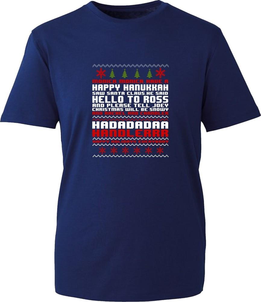 Happy Hanukkah Christmas TShirt Funny Jewish Festive Xmas Party Wear Gift Tee S