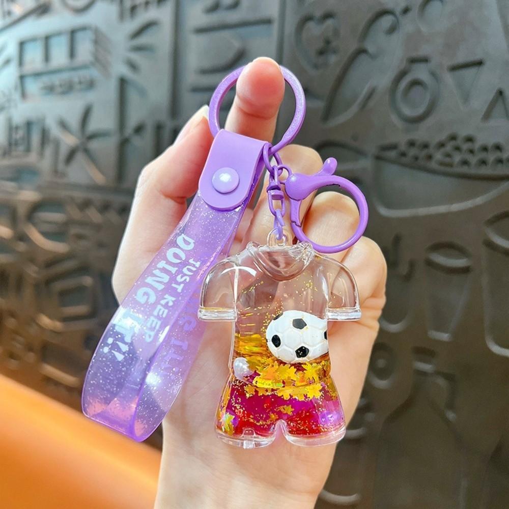 

Pendant Soccer Kit Key Chain Candy Color Quicksand Bottle Small Ornament Car Key фіолетовий