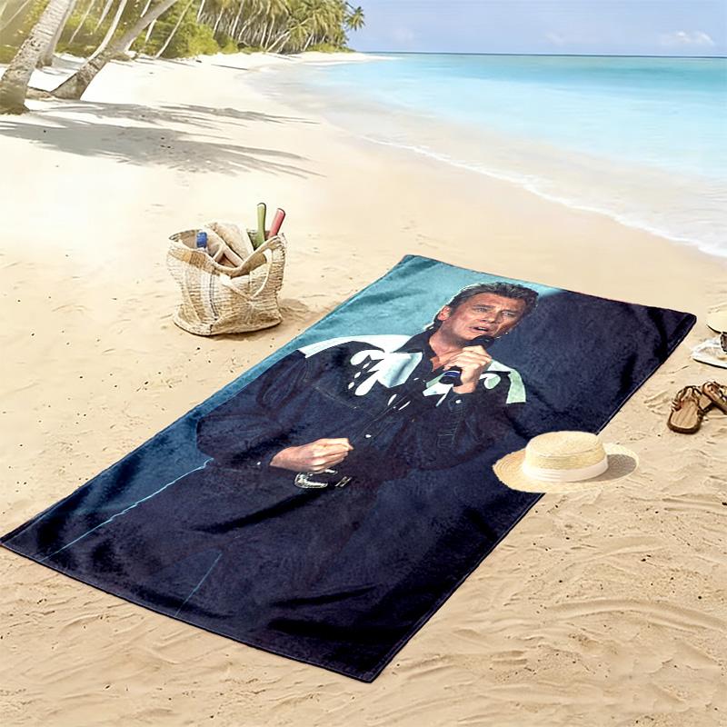 Rhythm: Johnny's Electric Night Beach Towel Beach Beach Towel for Vacation Photos Absorbent Bath Towel Quick-drying Swim Towel Seaside