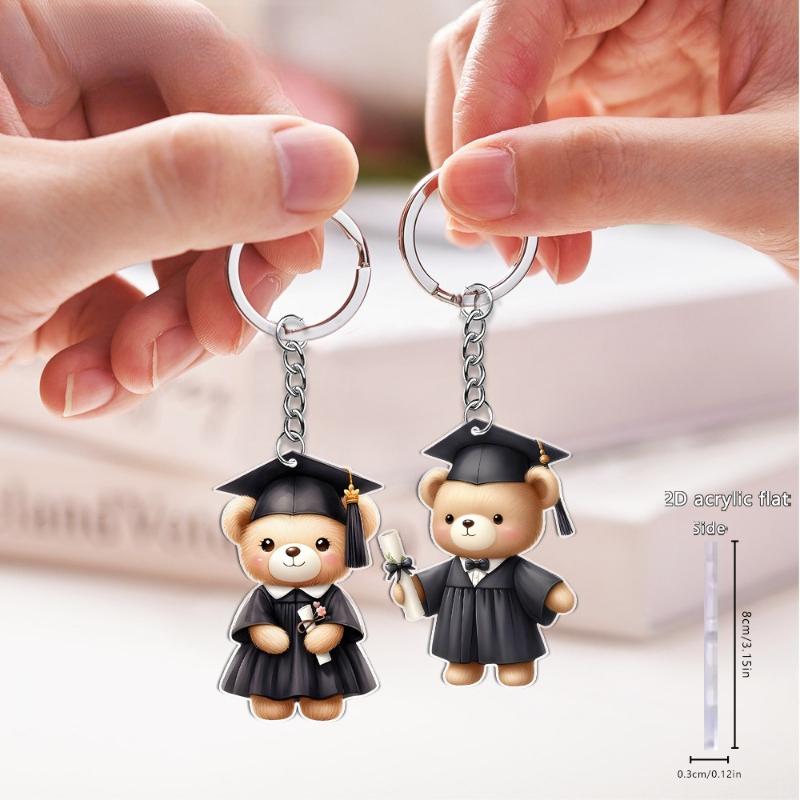New Creative Graduation Season Bear 2D Acrylic Pendant