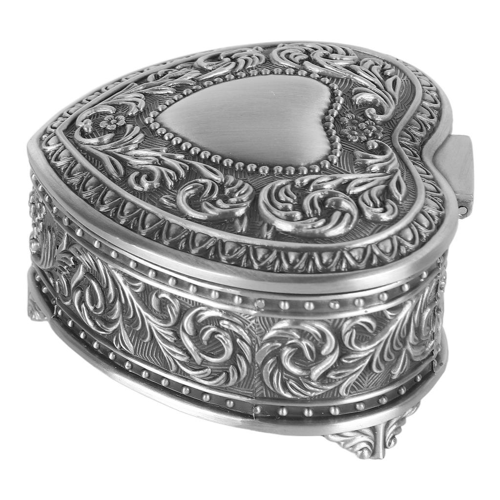 Kovová šperkovnice ve tvaru srdce Slitina Vintage krabička na drobnosti ve tvaru srdce Lehká krabička na drobnosti ve tvaru srdce pro brože, prsteny, náušnice