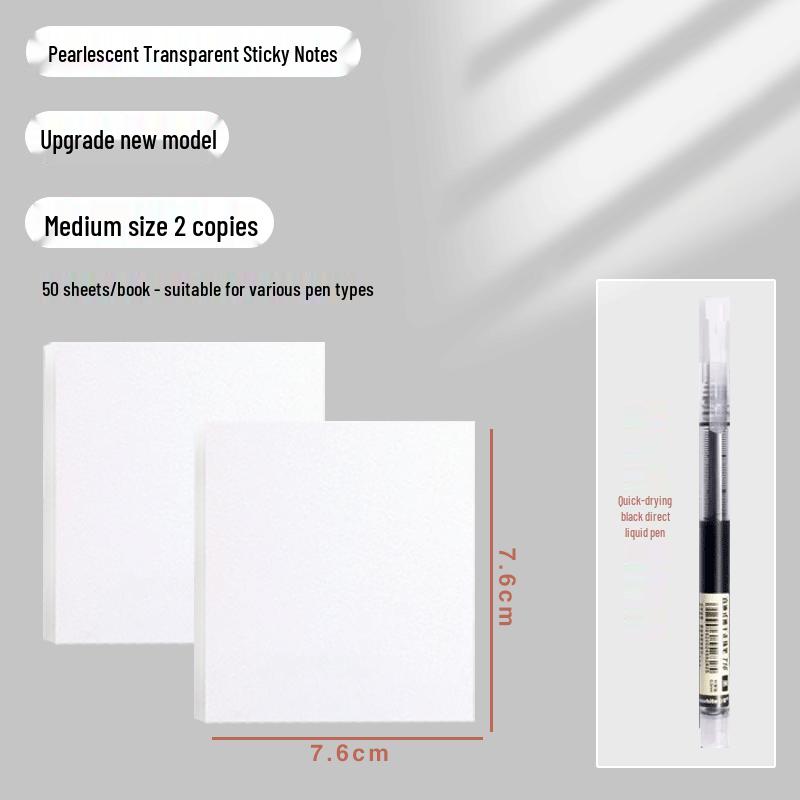 Waterproof Transparent Sticky Notes for Students - Quick-Drying Memo Pad for Exams & Note-Taking