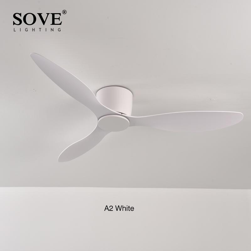 

SOVE Modern Black White Low Floor DC Motor 30W Ceiling Fans With Remote Control Simple Ceiling Fan Without Light Home Fan 220V 42 inch