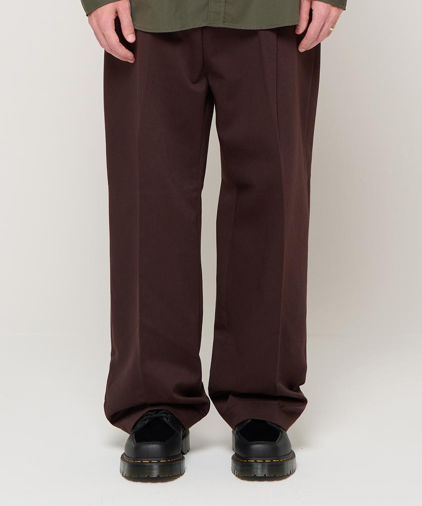 CARGOBROS Heavy Banding Wide Slacks (Brown)