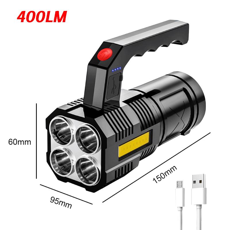 300/400LM Super Bright Led Searchlight Handheld Portable Flashlight Spotlight High Power USB Rechargeable Led Flashlight