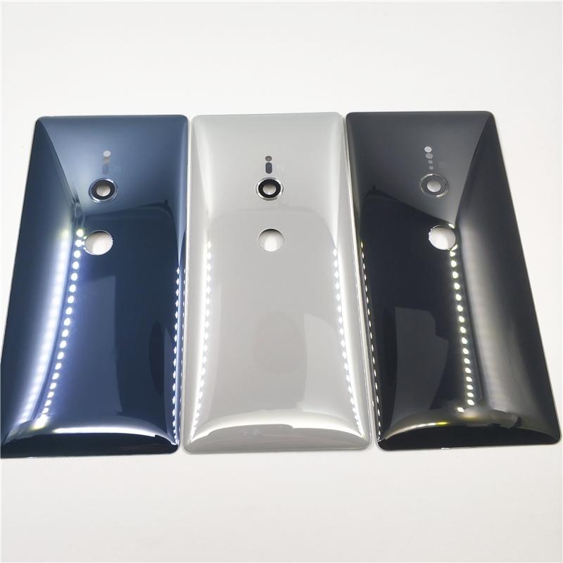 For Sony Xperia XZ2 H8216 H8266 H8276 H8296 Ceramics Glass Back Battery Cover Rear Case Housing With Camera Lens
