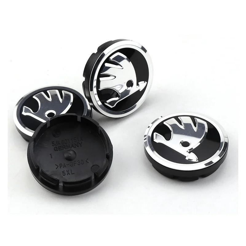 ABCDGF1 56mm 60mm 65mm Car Wheel Center Metal Caps Styling for Skoda Logo Fabia Rapid Kodiaq RS Superb Kamiq Octavia A7 Tour Yeti Karoq