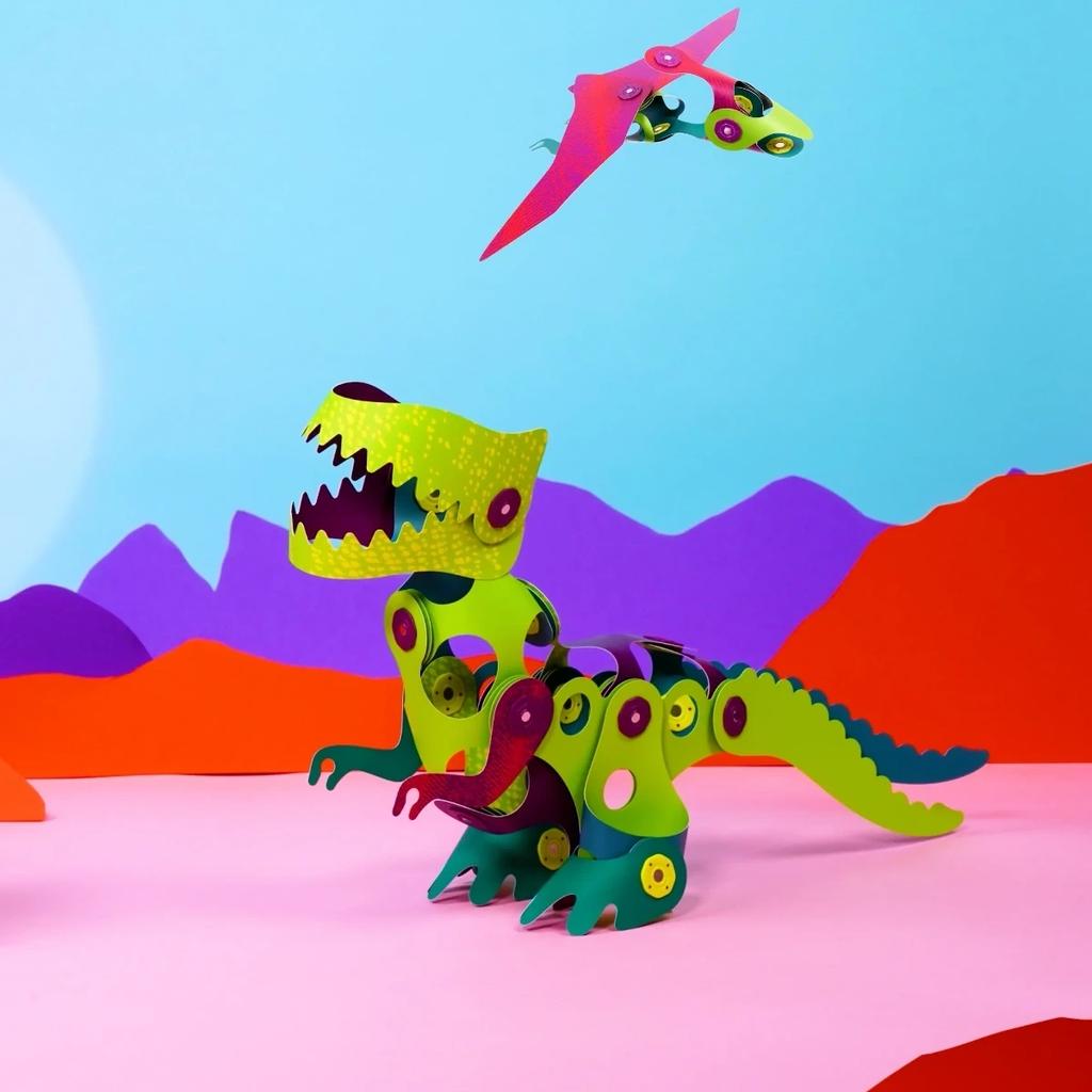 Dinozaury Magnetyczne Giętkie Clixo Zestaw 22 El. Dla Dzieci 4+