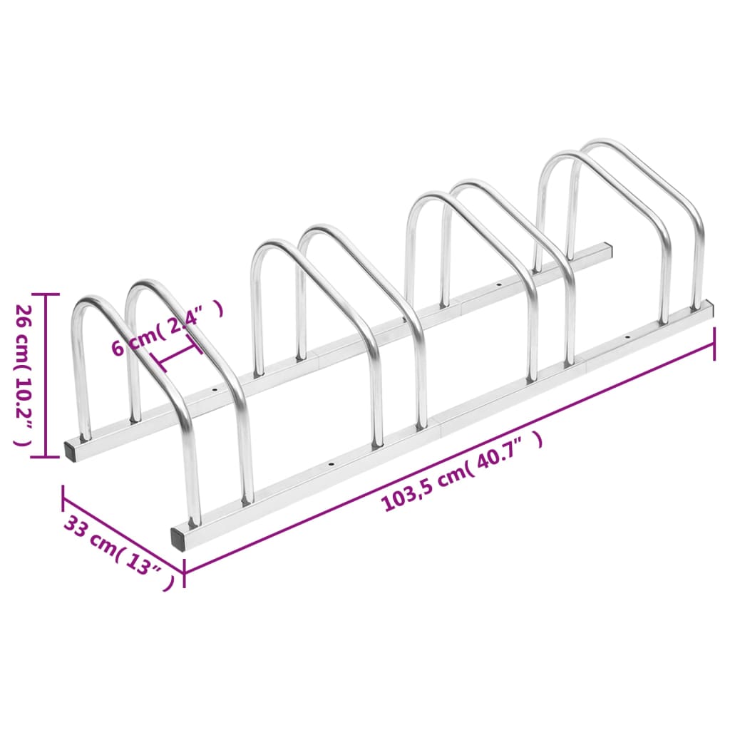 4 Bike Stand Galvanized Steel