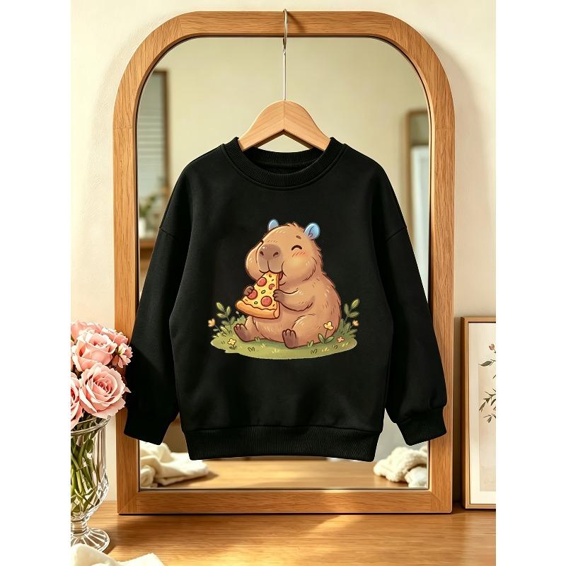 1pc Pizza Bunny: A Bunny'S Delightful Pizza Adventure Boys' Crewneck Sweatshirt,