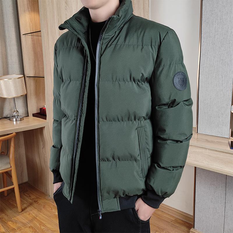 Men's Down Jacket Thickened and Warm Cotton Jacket for Autumn and Winter Pure Color Loose Down Jacket
