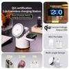 4 in 1 Fast Charging Dock Stand QI2 Wireless Charger Night Light For Magsafe iPhone 16 15 14 Pro Max Airpods Pro 2-8 Apple Watch