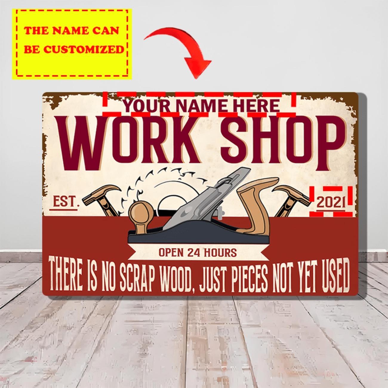 Custom Personalized Vintage Workshop Metal Sign Rustic Garage Wall Decor белый