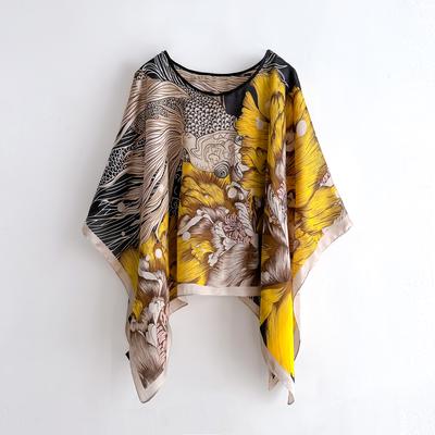 Poncho Cloak Thin Scarf Women Simulated Silk Pullover Versatile Scarves Shawls Sun Protection Clothing Beach Clothes