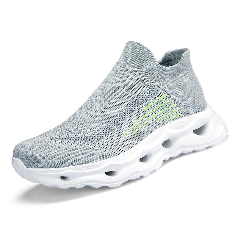 Fashion Men Sports Running Black Jogging Shoes Casual Sneakers Brown Outdoor Breathable Mesh Women Light Shock-absorption Black 36-47