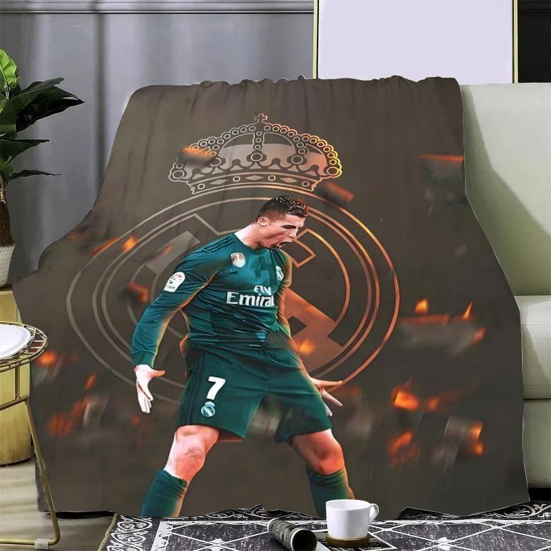 Football Star Printed Picnic Blankets R-ronaldo M-Messis Warm Blanket Soft and Comfortable Blanket Home Travel Birthday Gift