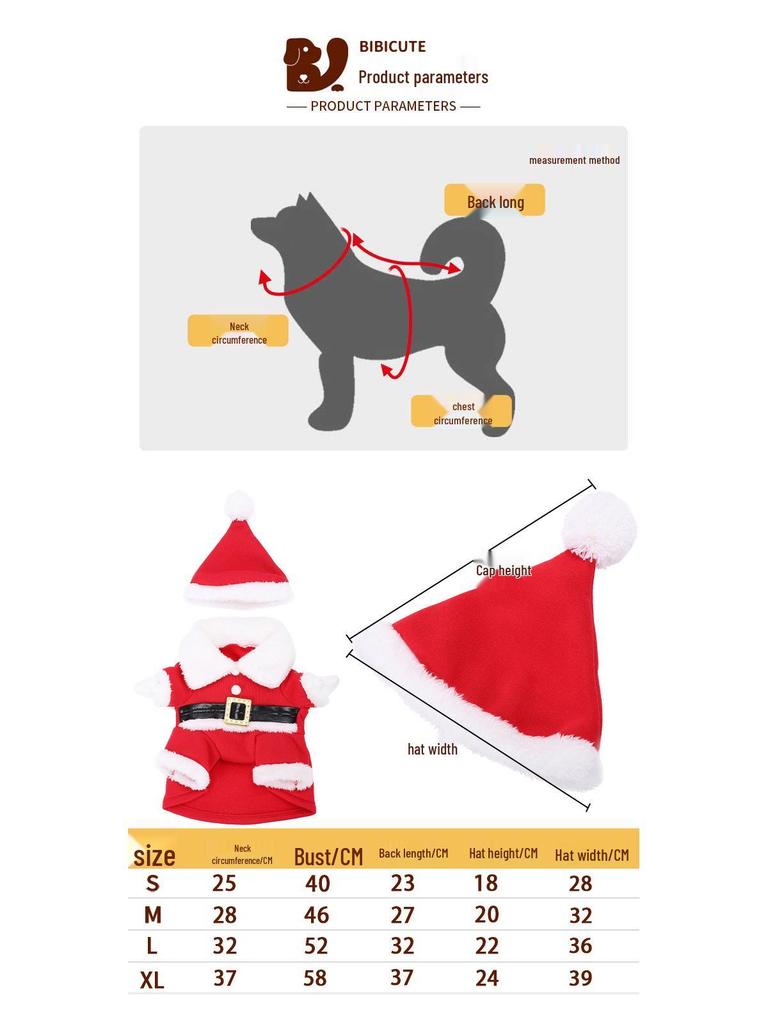 3D Pet Christmas Set: Hat & Costume for Cats and Small Dogs