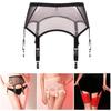 Women Sexy See Through Mesh High Waist Garter Belt with 4 Adjustable Clip Corsets Suspender Belt for Stockings Lingerie
