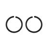 Sterile Plastic Ring Stud Earrings - Round White & Black