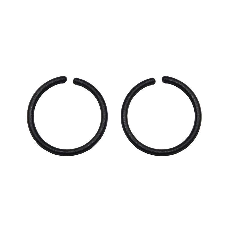 Sterile Plastic Ring Stud Earrings - Round White & Black