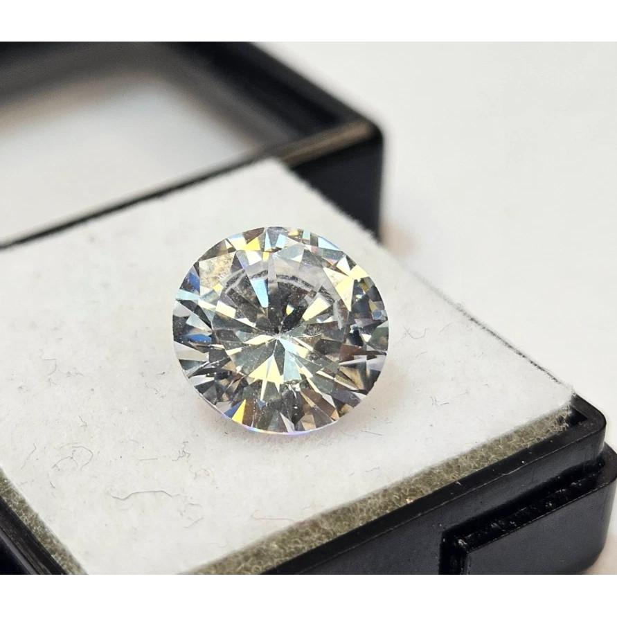 Cambodia White Zircon For Making Ring Round Cut 5+ Ct Beautiful Loose Gemstone