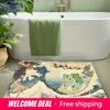 Pokemon Bulbasaur Surfing Great Wave Print Doormat Anti-slip Absorbent Floor Mat for Home Entrance Bedroom Living Room Decor