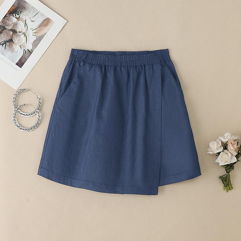 

ZANZEA Women Elastic Waist Loose Casual Summer Short Pants XL синий