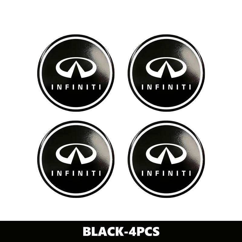 4 Stück Auto Styling Felgennabendeckel Emblem Reifenfelgenaufkleber Dekor für Infiniti QX50 QX30 QX60 G25 JX35 FX35 FX37 FX50 EX35 EX25 W1