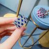 Elegant Simulated Sapphire Ring for Women Vintage Micro Paved Diamond Jewelry Luxury Blue Gemstone Statement Ring