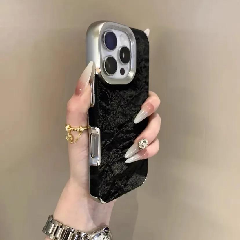 Luxury Leather Cortex Phone Cases For iPhone 11 12 13 14 15 16 Pro Max Plus Soft Silicone Shockproof Bumper Cases Cover