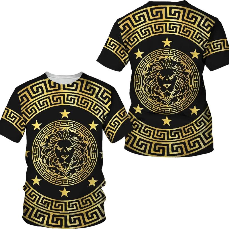 2022 Summer New Lion Head Pattern 3D Printing T-shirt Fashion Men's Street Casual Sports Shirt Men's O-neck Oversized T-shirt
