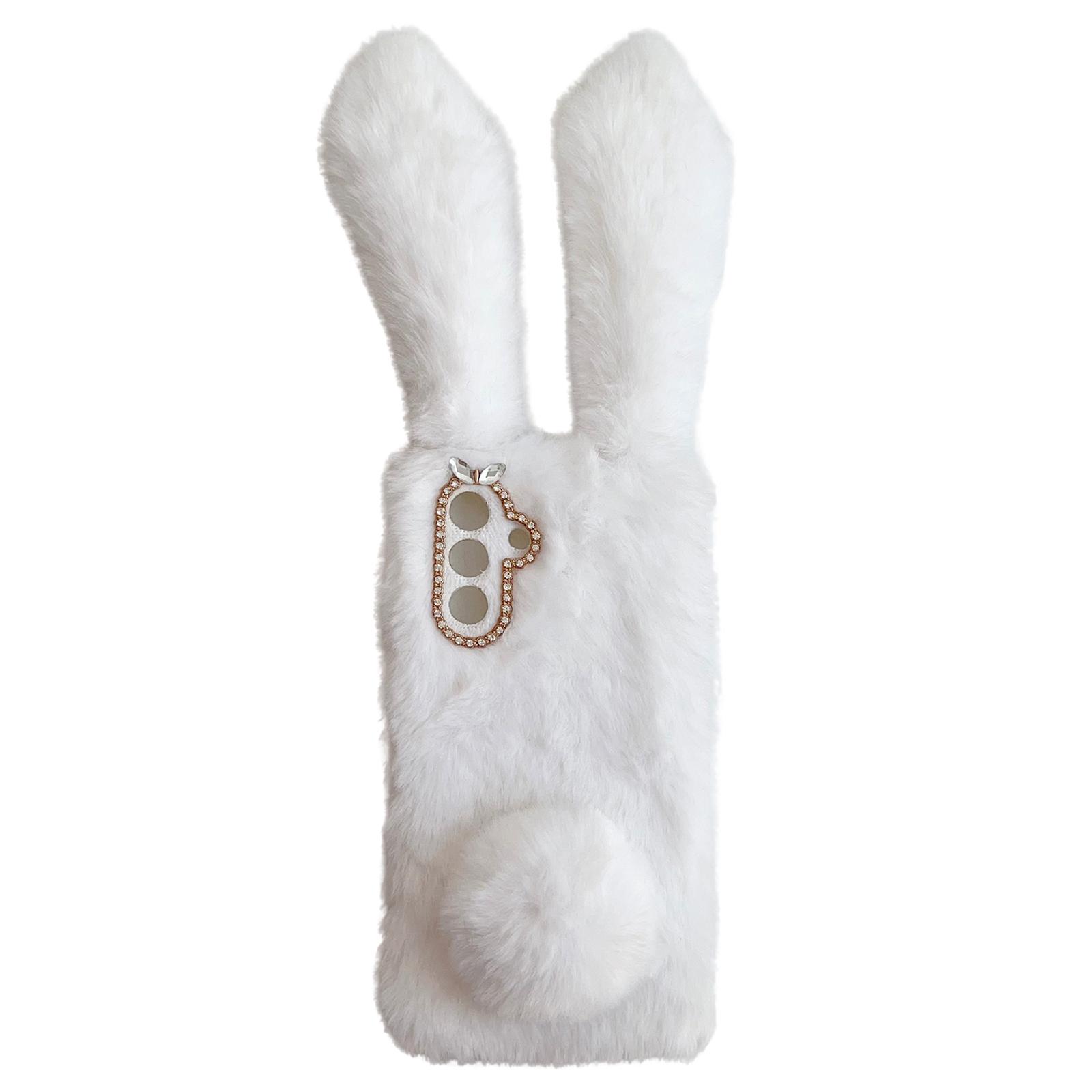 

For Samsung Galaxy A36 5G Case Bunny Ears Furry Soft TPU Protective Phone Cover White