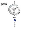 Talos Reflective Flower Wind Spinners, Outdoor Garden Decor, Sparkly Spinner with Bird Pendant, Metal Chimes Gifts for Patio Balcony Yard