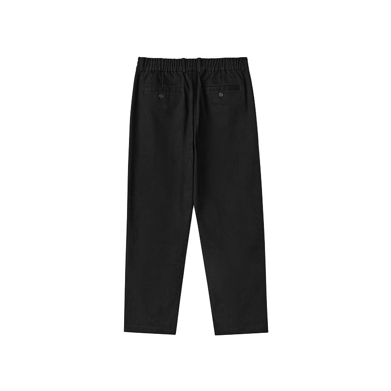 Skechers Yazan Series Comfortable Skin-Friendly Soft Woven Straight Leg Casual Pants Men Bottoms Carbon-Black L324M117-0018