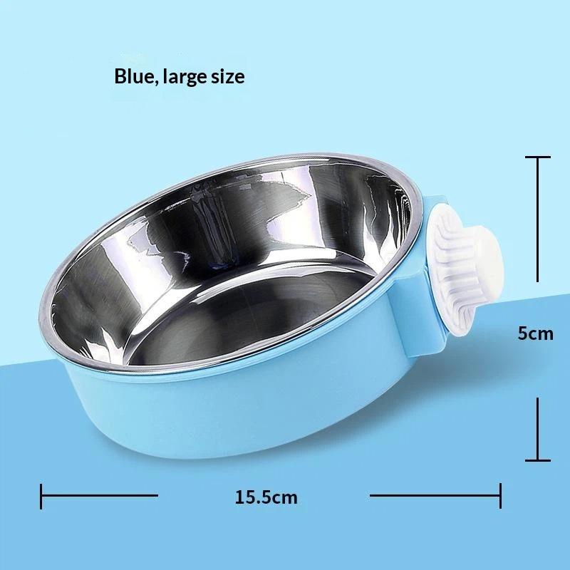 Stainless Steel Detachable Pet Bowl With Cage Mount Design For Feeding Watering Cats Dogs Small Pets