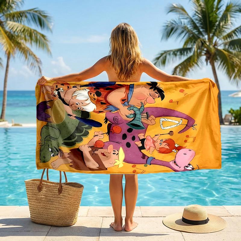Flintstones Fashion Beach Towel: Ideal for Summer Adventures Soft, absorbent and quick drying suitable for swimming and bathing